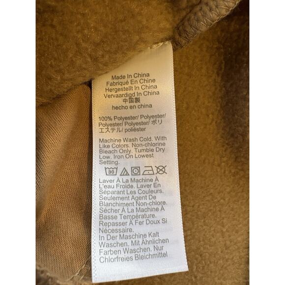 J. Crew Fleece Pullover Women XXS Tan Sherpa Button Front Tunic Jacket Lagenlook - Picture 5 of 7